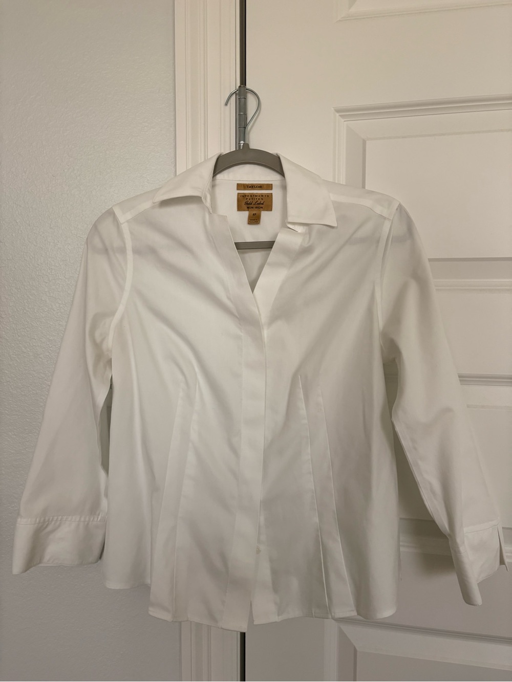 Taylor White Non-Iron Button-Front Shirt